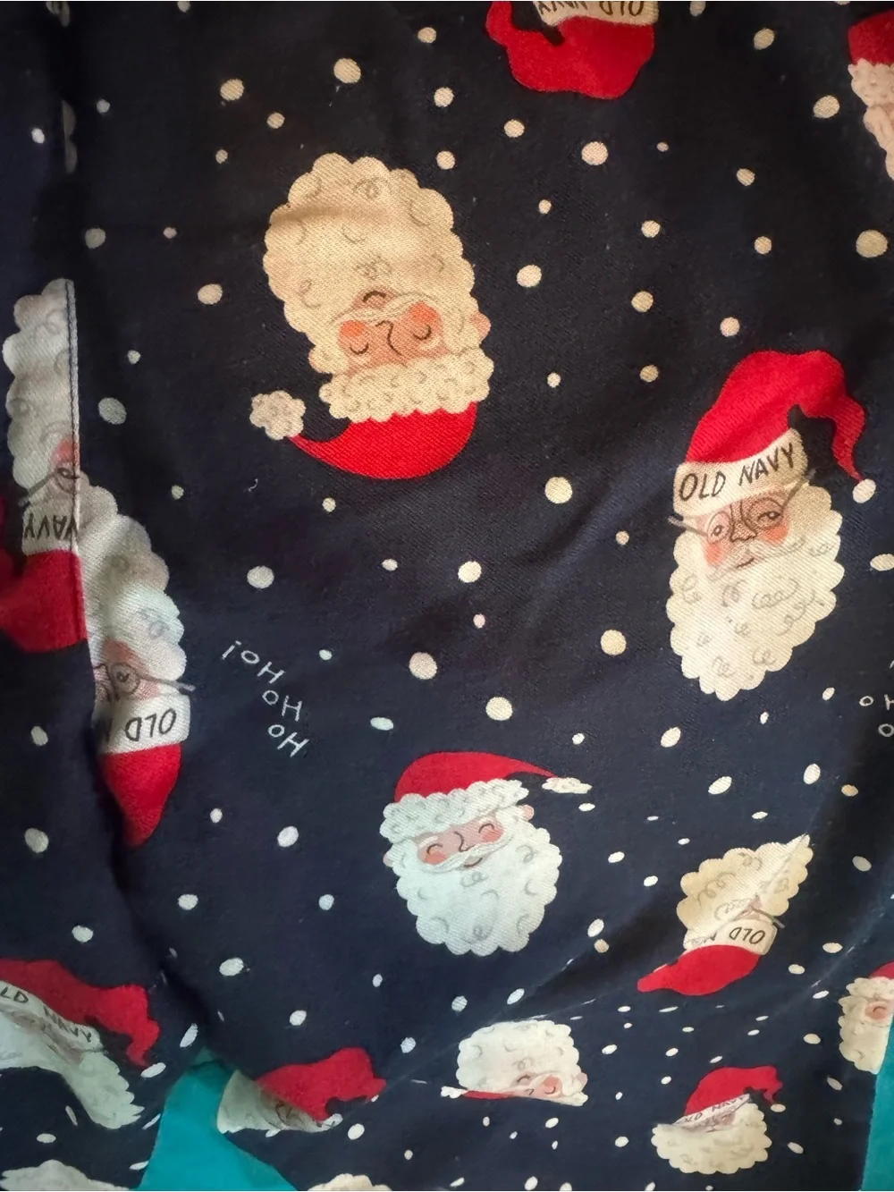 Old Navy Navy and Red Santa Print Kids Pajama Set